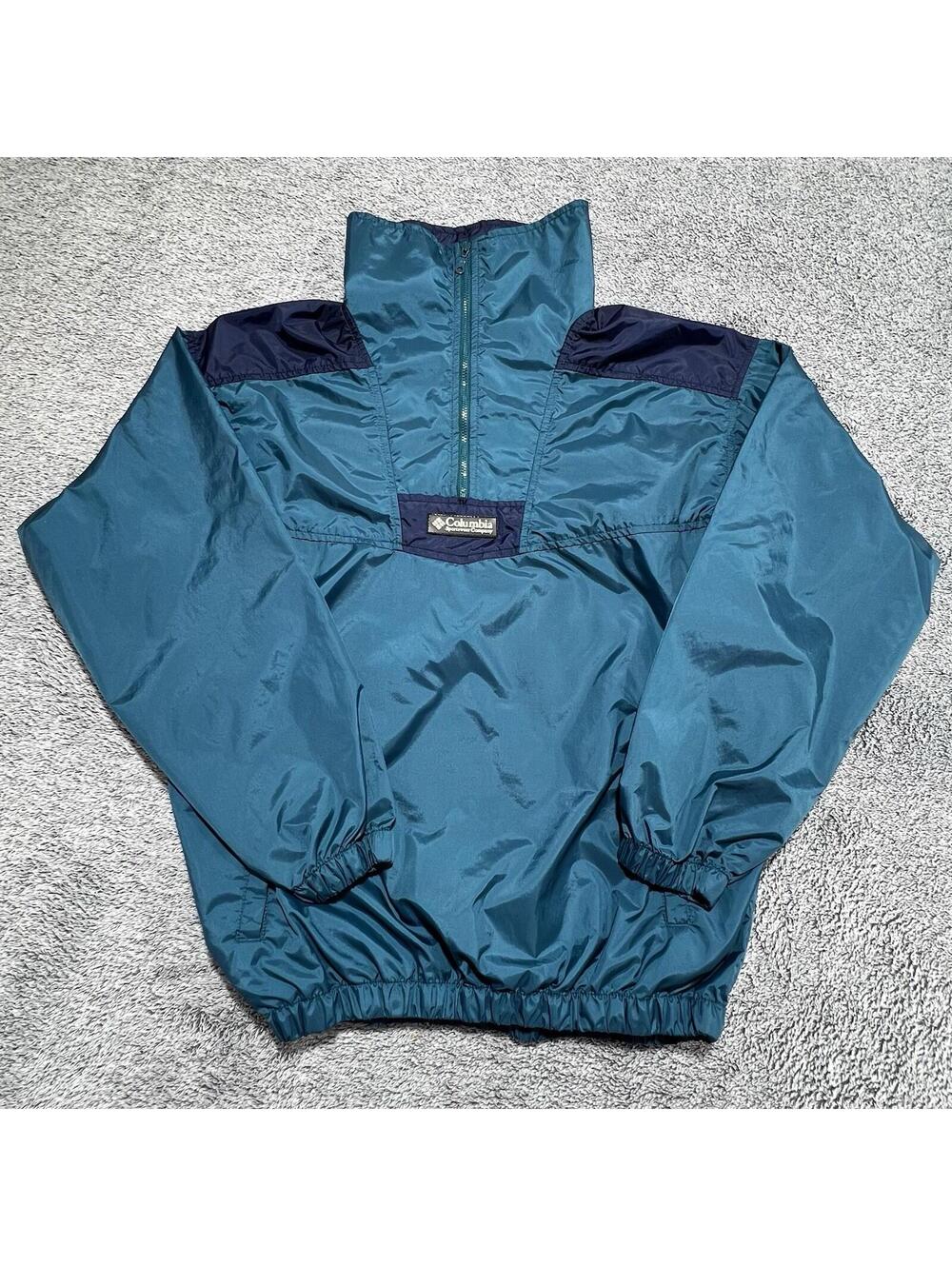 Vintage COLUMBIA Windbreaker 1/4 Zip Y2K Jacket Colorblock YOUTH 14/16 Outdoor